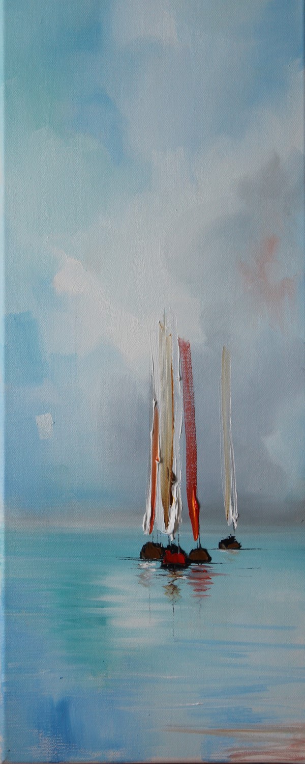 'A Gathering of Sails at sea' by artist Rosanne Barr